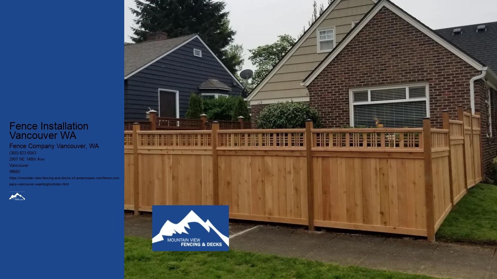 Fence Installation Vancouver WA